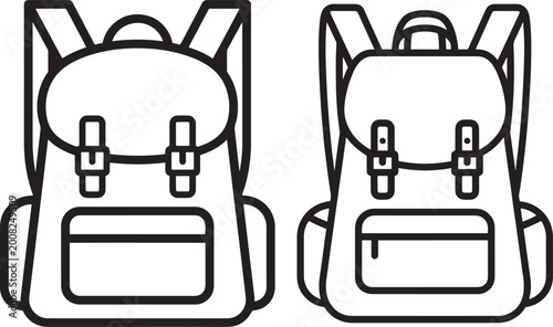 Backpack icon vector, rucksack silhouette, travel bag symbol