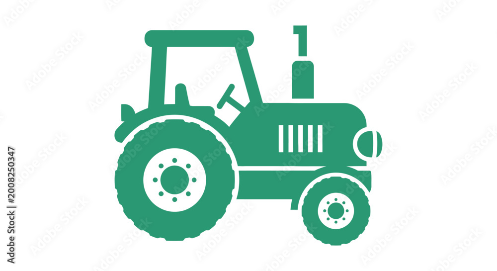Obraz premium Green Tractor Vehicle Farm Equipment.