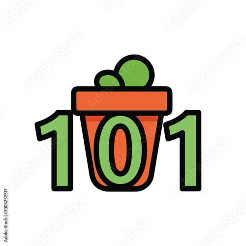 Bild auf Leinwand Cactus plant in pot icon representing gardening 101 concept.