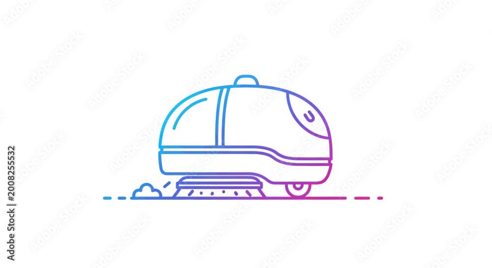 Fototapeta premium Robotic Floor Cleaner Icon, Automated Cleaning Machine, Modern Technology Concept