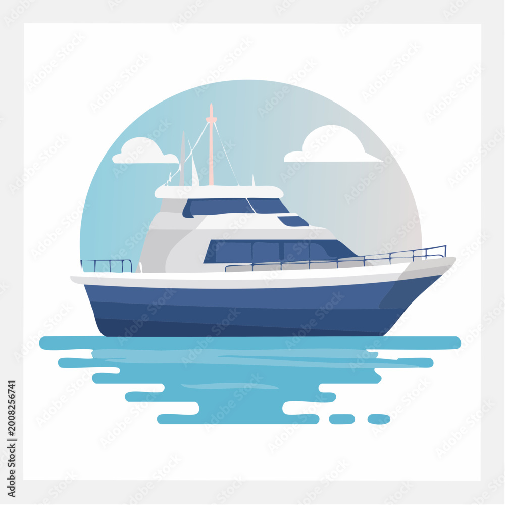 Naklejka premium Modern Yacht Illustration