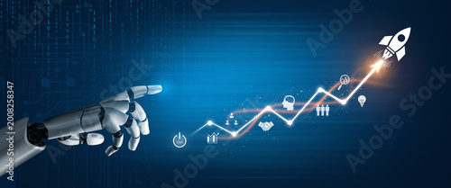 Foto AI enhances business growth strategy by analyzing growth, success, and business