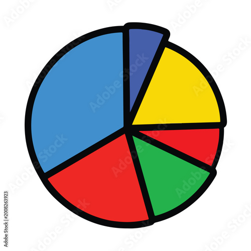 Free Download Colorful hand drawn style pie chart illustration. - GFXLoad