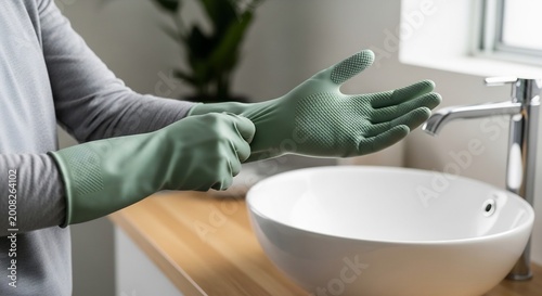 Washing hands in sink with soap, hygiene sanitation concept, home cleaning routine, health protection, modern cleanliness lifestyle