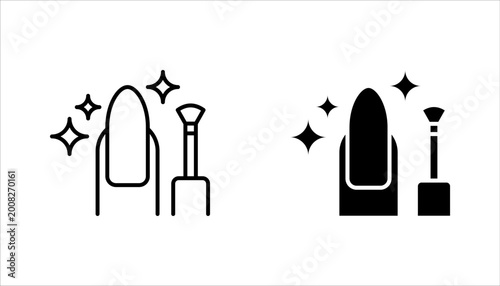 Konstfotografi nail care icon set, polish or gel for nails, manicure salon, vector illustration