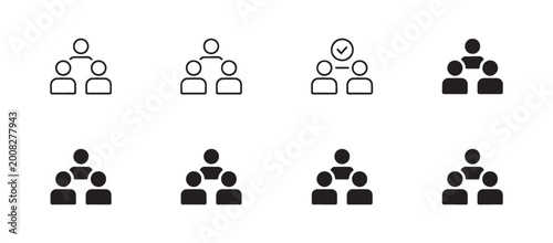Quadro su tela Organizational Structure and Team Hierarchy Icon Set