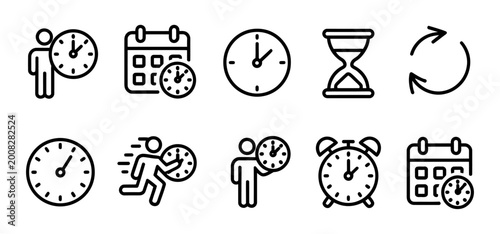 Fotografia Collection of vector icons representing time and scheduling concepts