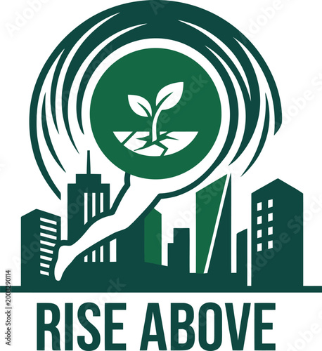 Urban Resilience Growth Icon - Rise Above Concept Vector for Sustainable Business Marketing