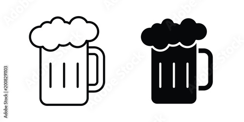 Fotografie Beer icon Illustration vector set, glyph and line icons