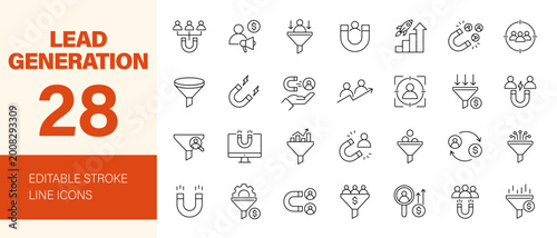 Obraz na płótnie Lead generation icon set