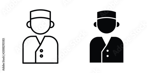 Fotografie Concierge icon Illustration vector set, glyph and line icons
