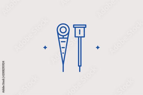 Fotografie Sideline markers line icon for yardage tracking and field officiating