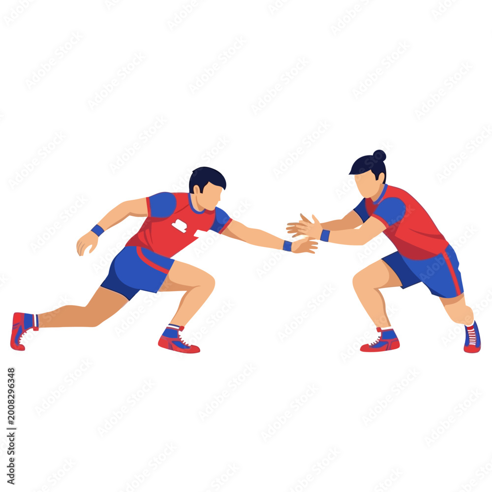 Obraz premium Kabaddi Players Competing in Game