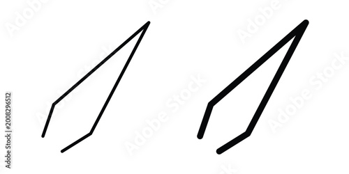 Konstfotografi Eyebrow tweezers icon Illustration vector set, glyph and line icons
