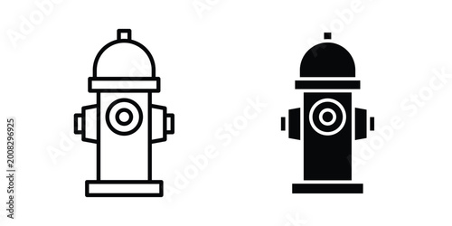Fotografie Fire hydrant icon Illustration vector set, glyph and line icons