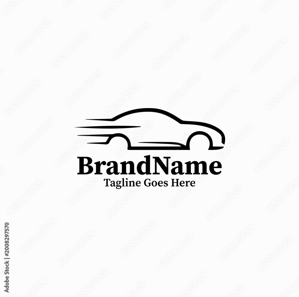 Obraz premium Car Logo Speed Line Minimal Automotive Vector