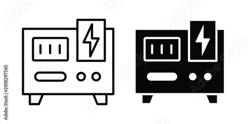 Quadro su tela Generator icon Illustration vector set, glyph and line icons