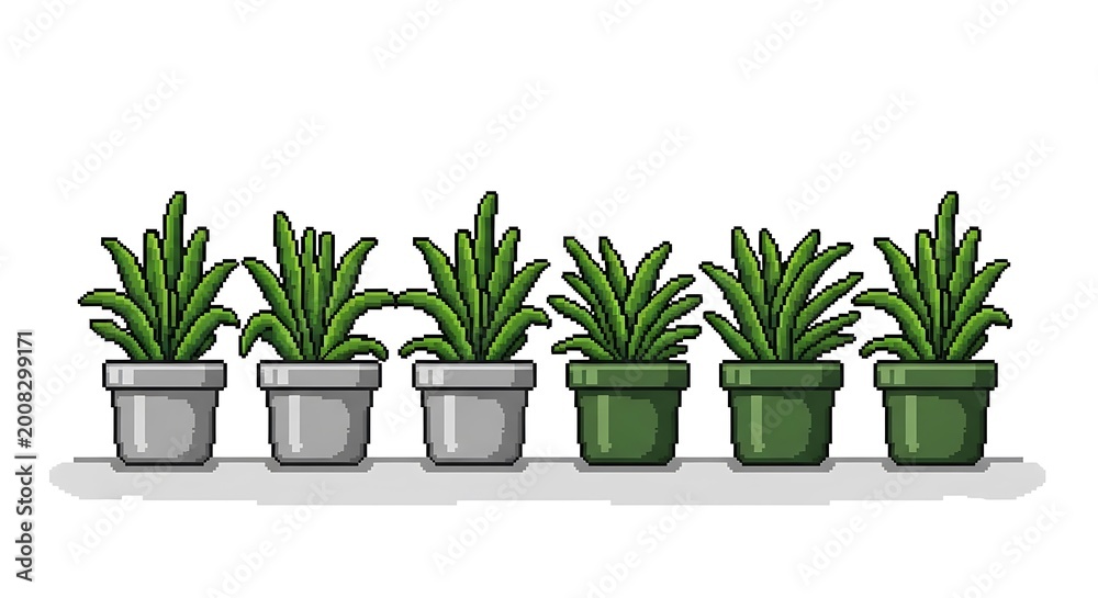 Fototapeta premium Potted Succulents on White Background