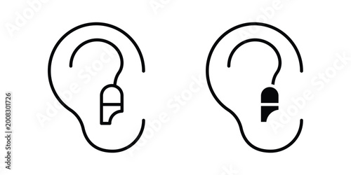 Konstfotografi Otitis icon Illustration vector set, glyph and line icons