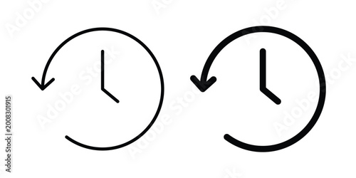 Foto Past icon Illustration vector set, glyph and line icons
