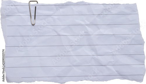 Fotografie Note paper with clip isolated on white background