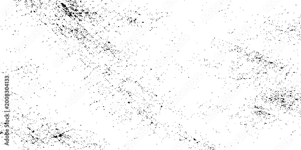 Obraz premium Black speckled scratch texture: abstract distressed background with scattered particles, faded streaks and rough monochrome surface details