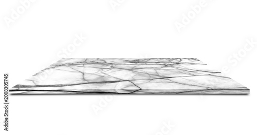 Fotografía separate marble counter on a white background.