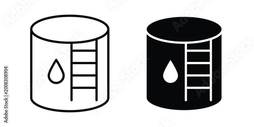 Tableau sur toile Water tank icon Illustration vector set, glyph and line icons