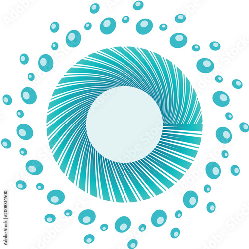 Minimal Radial Spiral Circle Vector with Dynamic Motion and Bubble Details