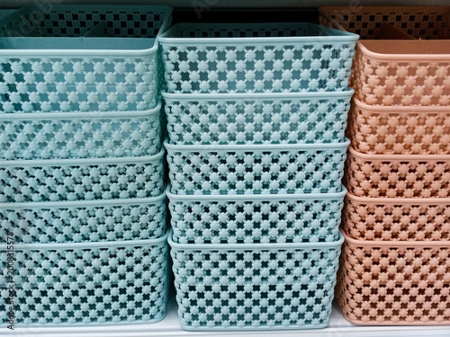 Modern Plastic Containers Storage Bins for Interior Organization
