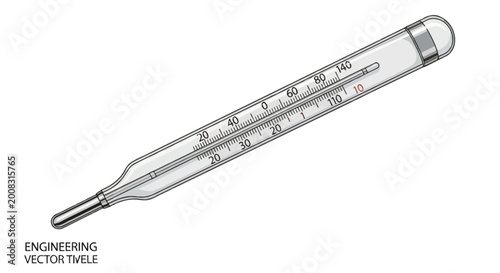 Thermometer device with temperature scale.