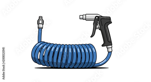 Coiled Air Hose with Nozzle.