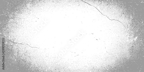 Canvas-taulu Grunge border texture, white center with dark rough edges, black distressed frame, scratches and dust, vignette effect, worn vintage background texture design