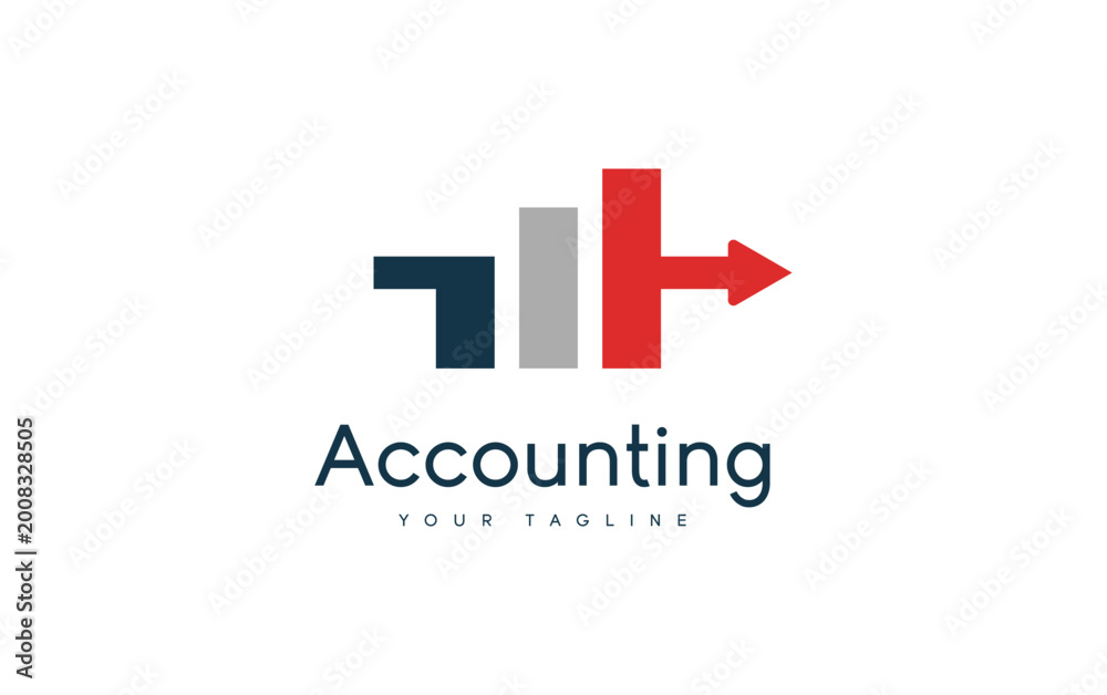Fototapeta premium Abstract logo merges numbers with an arrow. Modern design signals growth in financial services. Professional look appeals to accounting firms. Clean lines suggest clarity and trust