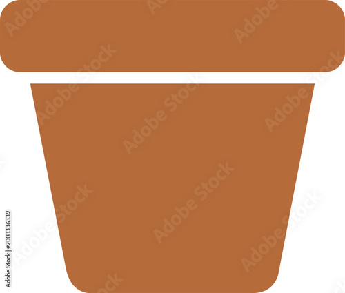 Terracotta Plant Pot Icon for Gardening Plant Care