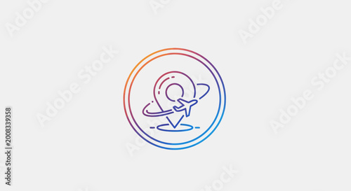 Airplane travel around the world, location pin icon, travel concept, global tourism, journey