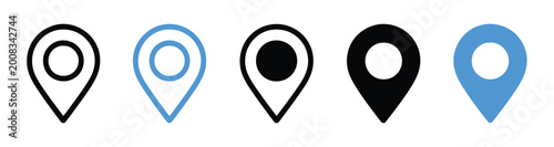 Fotografía Location pin icon, minimal map marker vector navigation apps geotag pointer mark
