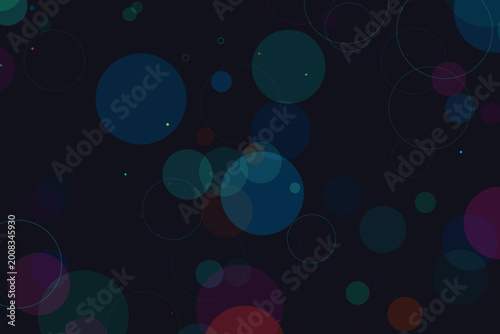 Картината върху платно Abstract bokeh lights background vector, colorful glowing orbs isolated on trans