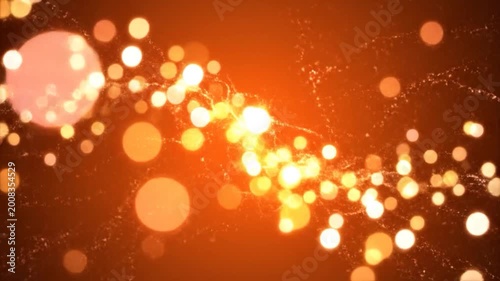 Abstract orange background with bokeh lights and particles, perfect for a modern and vibrant design or backdrop