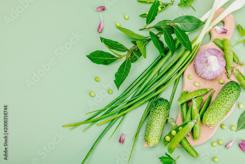 Fotografie Culinary background in green tones