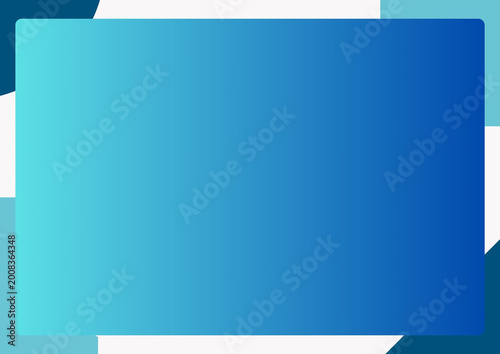 A clean, minimalist background with a large, rounded rectangular gradient dominating the center, transitioning smoothly from a bright, light cyan on the left to a deep