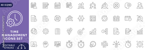 Tableau sur toile Time management icon set