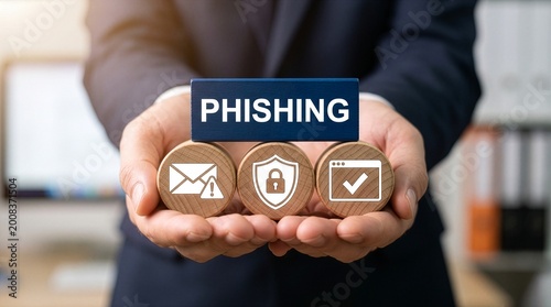 Concept of phishing and cyber security. Hacking Web Thief Data Protection. new concept