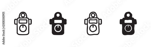 Photos Exposure Meter or Handheld Tool Icon Set - Photography and Measuring Device Symb