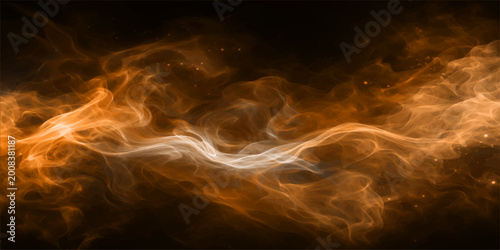 Fotografie Abstract fiery wave background with glowing flames smoke motion energy and color