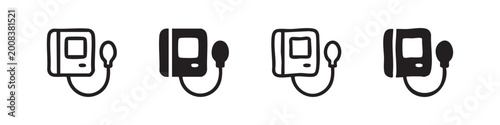 Canvastavla Blood Pressure Monitor Medical Sphygmomanometer Icons Set