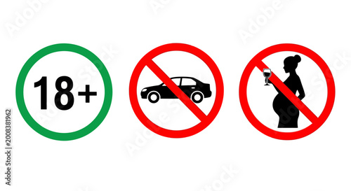 Free Download Traffic signs indicate no smoking and no driving for pregnant women and 18 plus - GFXLoad