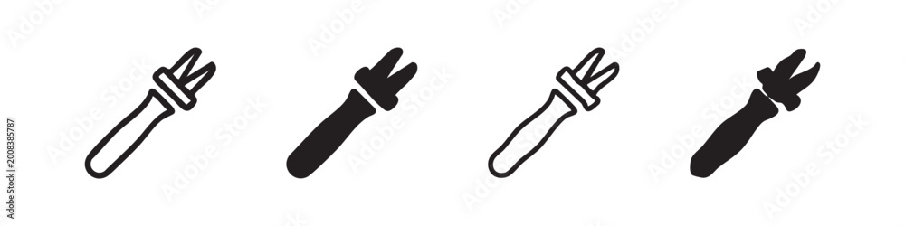 Obraz premium Garden Fork or Tool Icon Set for Agriculture and Manual Work