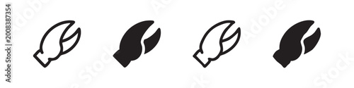 Εκτύπωση καμβά Four black and white crab claw icons with different styles on white background