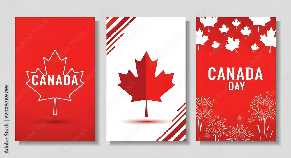 Obraz premium Celebrate canada day vibrant banner designs with maple leaves patriotic canadian imagery for july 1st